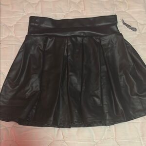 Black Faux Leather Skirt